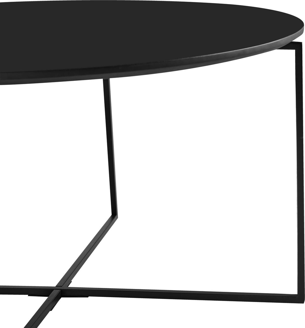 COUCHTISCHSET Eiche furniert 80/60/80/60/43/39 cm rund Schwarz, Eichefarben  - Eichefarben/Schwarz, Design, Holz/Holzwerkstoff (80/60/80/60/43/39cm) - Carryhome