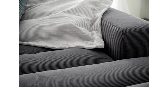 ECKSOFA in Cord Anthrazit 296/207 cm - Anthrazit/Schwarz, Design, Textil/Metall (296/207cm) - Dieter Knoll
