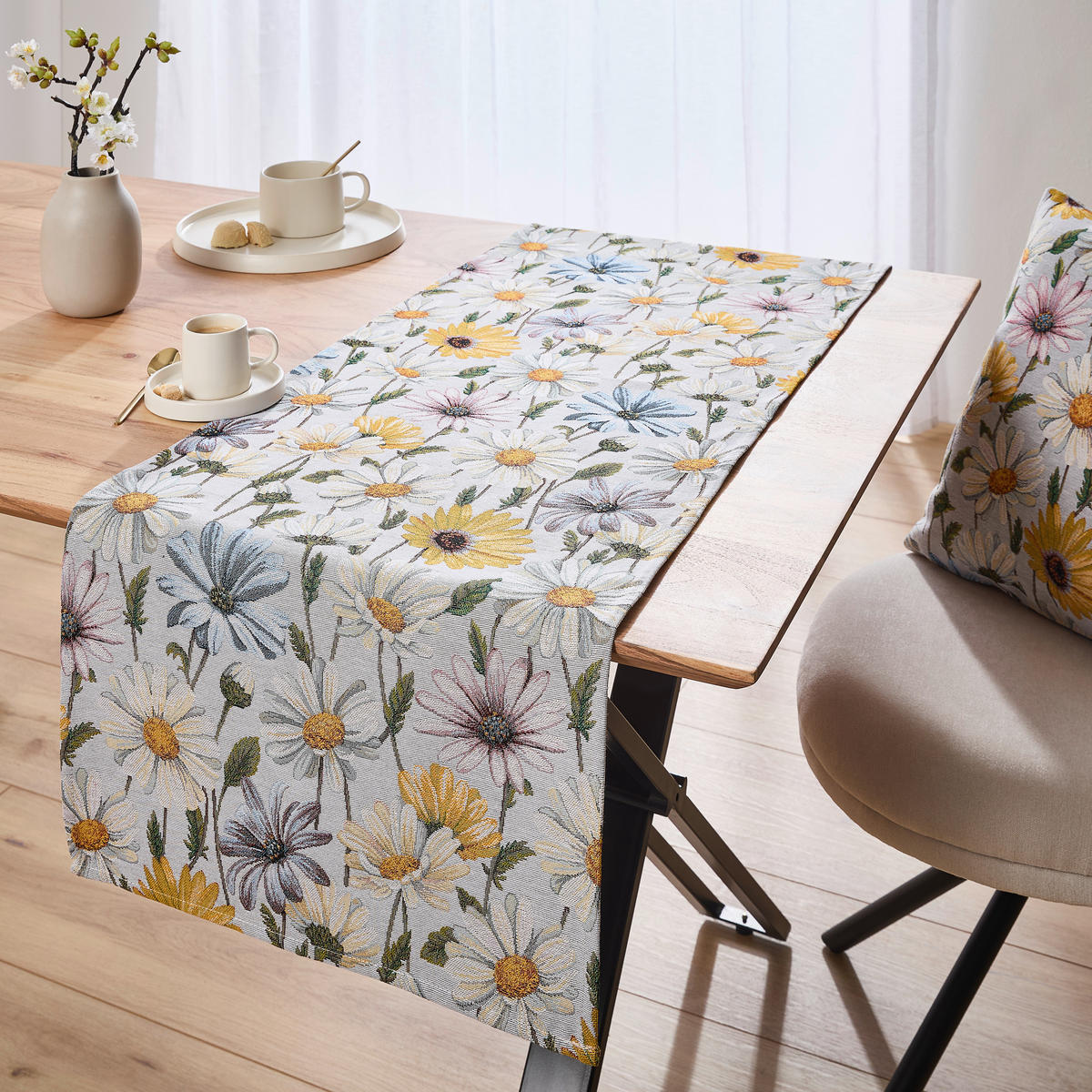 TISCHLÄUFER MARGERITE 43/140 cm  - Multicolor, KONVENTIONELL, Textil (43/140cm) - Esposa