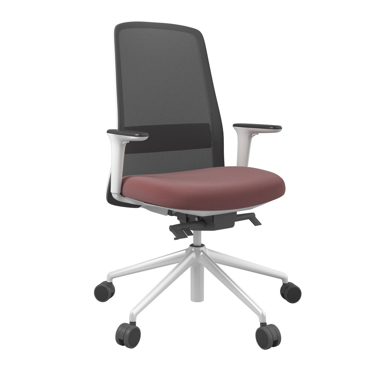 DREHSTUHL Schwarz, Weiß, Beere  - Beere/Schwarz, MODERN, Kunststoff/Textil (70/103-115/70cm)