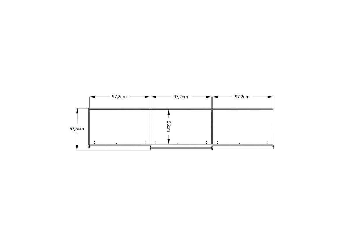 SCHWEBETÜRENSCHRANK in Eiche Artisan  - Alufarben/Eiche Artisan, Holzwerkstoff/Metall (298/222/68cm) - Moderano