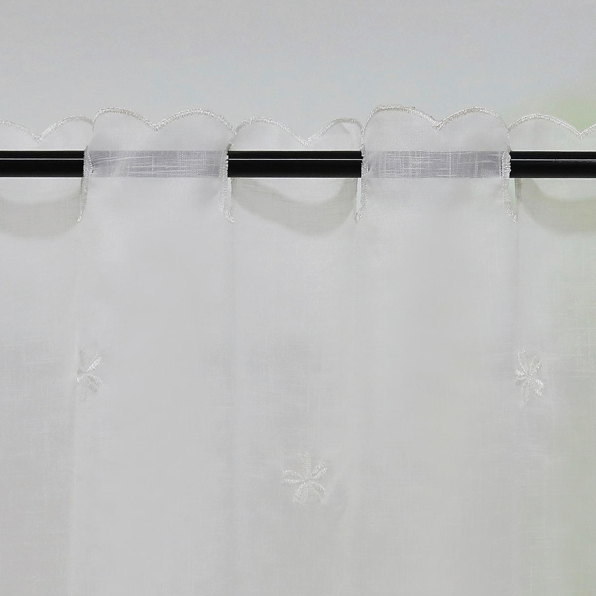 KURZGARDINE   110/75 cm   - Weiß, Basics, Textil (110/75cm) - Joyswahl