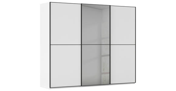 SCHWEBETÜRENSCHRANK  in Weiß  - Schwarz/Weiß, KONVENTIONELL, Glas/Holzwerkstoff (242/223/68cm) - Novel