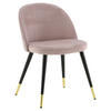 STUHL-SET 2 Stück  in Stahl Velours  - Pink/Messingfarben, Design, Textil/Metall (57/76.5/50cm) - Livetastic