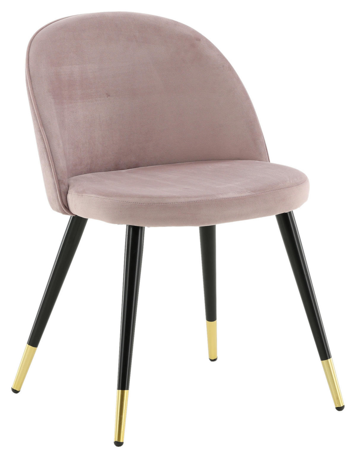 STUHL-SET 2 Stück  in Stahl Velours  - Pink/Messingfarben, Design, Textil/Metall (57/76.5/50cm) - Livetastic