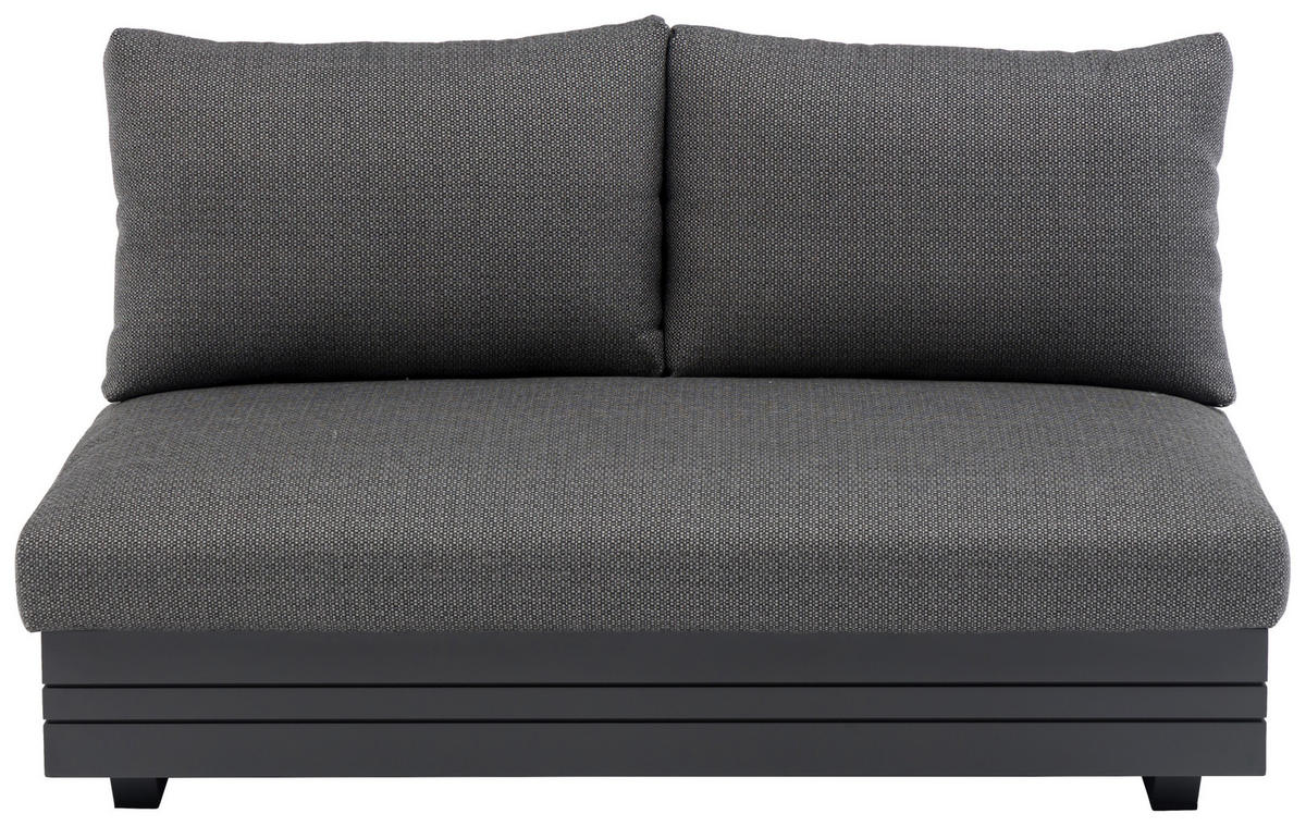 LOUNGESOFA  - Dunkelgrau/Graphitfarben, Design, Textil/Metall (132/76/74/81cm) - Zebra 