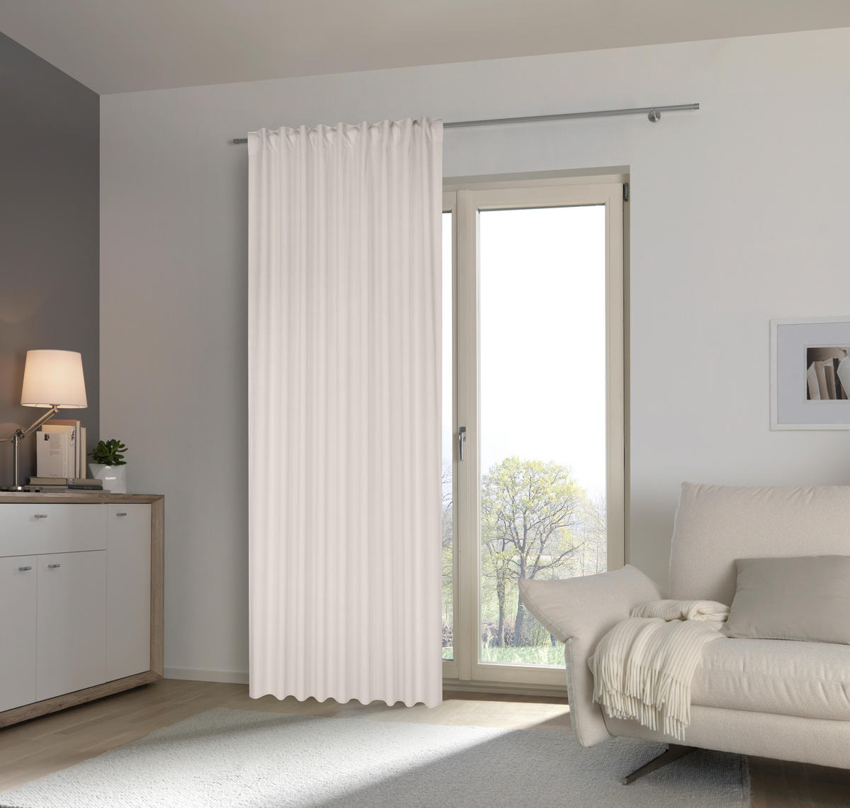 FERTIGVORHANG halbtransparent  - Weiss, Konventionell, Textil (140/245cm) - Esposa