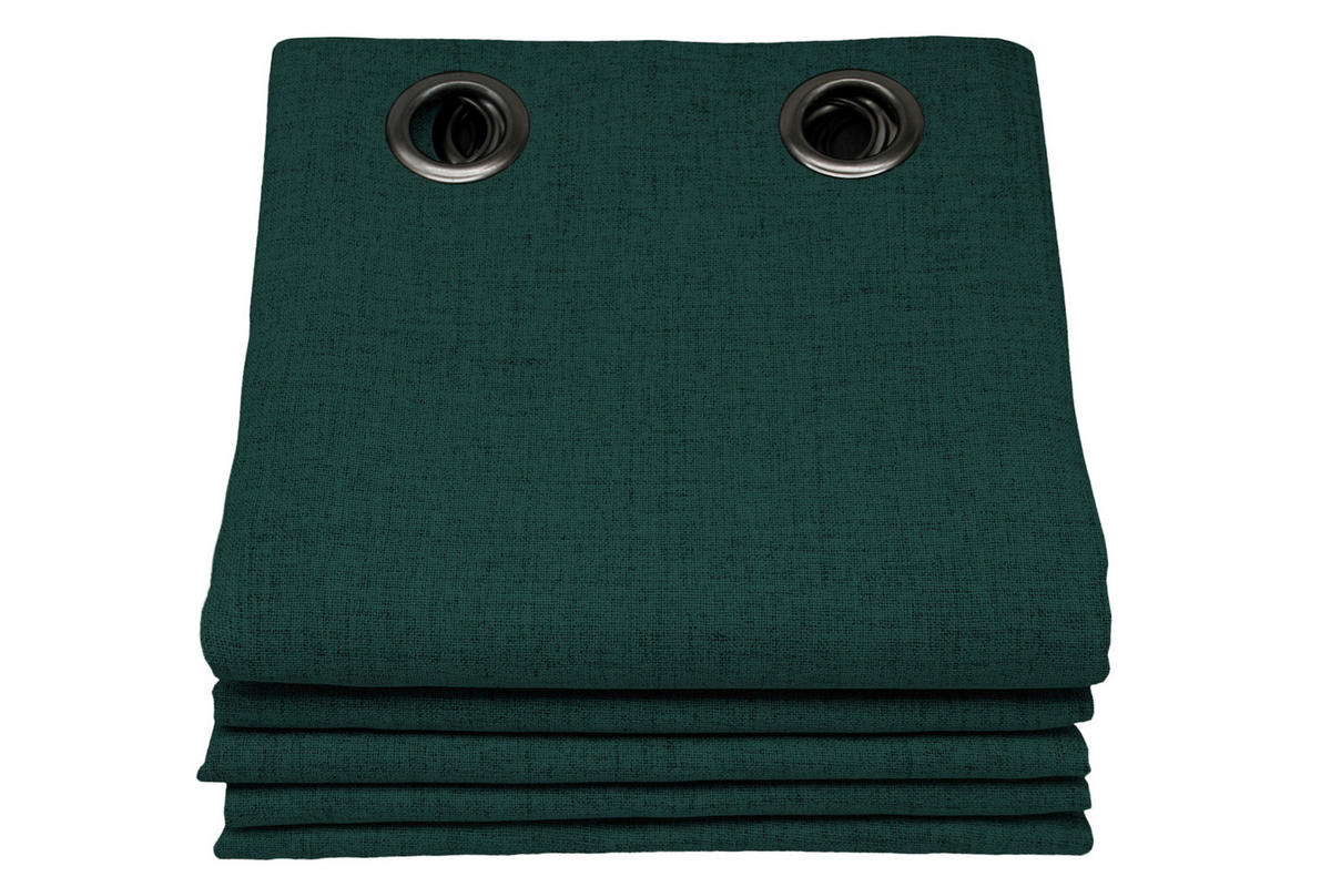 VERDUNKELUNGSVORHANG - Dunkelgrün, Basics, Textil (135/260cm)