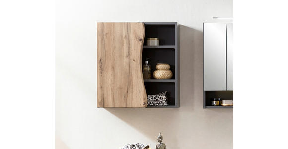 HÄNGESCHRANK 60/64/20 cm  - Eiche Wotan/Graphitfarben, Natur, Holzwerkstoff (60/64/20cm) - Xora