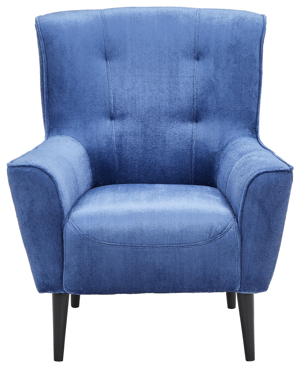 FOTEL - fekete/kék, Design, textil/fa (77/93/80cm) - MID.YOU