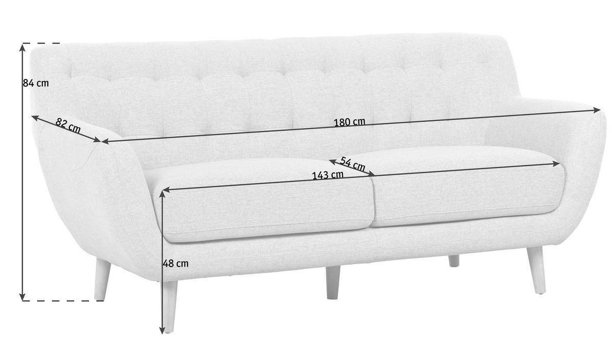 SET CANAPELE textil gri, gri deschis  - gri deschis/culoare natur, Design, lemn/textil (180/84/82cm) - Niels Andersson