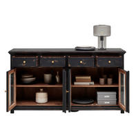 SIDEBOARD  in 160/85/42 cm  - Goldfarben/Schwarz, LIFESTYLE, Glas/Holz (160/85/42cm) - Ambia Home