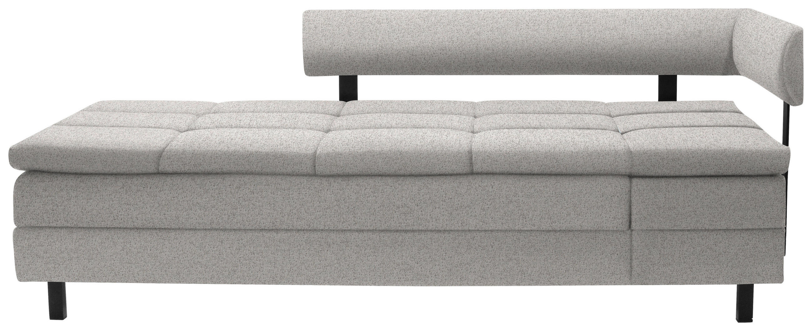 LIEGE in Flachgewebe Hellgrau  - Hellgrau/Schwarz, MODERN, Textil/Metall (208/77/98cm) - Joka