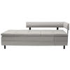 LIEGE in Flachgewebe Hellgrau  - Hellgrau/Schwarz, MODERN, Textil/Metall (208/77/98cm) - Joka