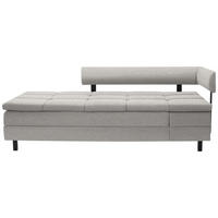 LIEGE in Flachgewebe Hellgrau  - Hellgrau/Schwarz, MODERN, Textil/Metall (208/77/98cm) - Joka