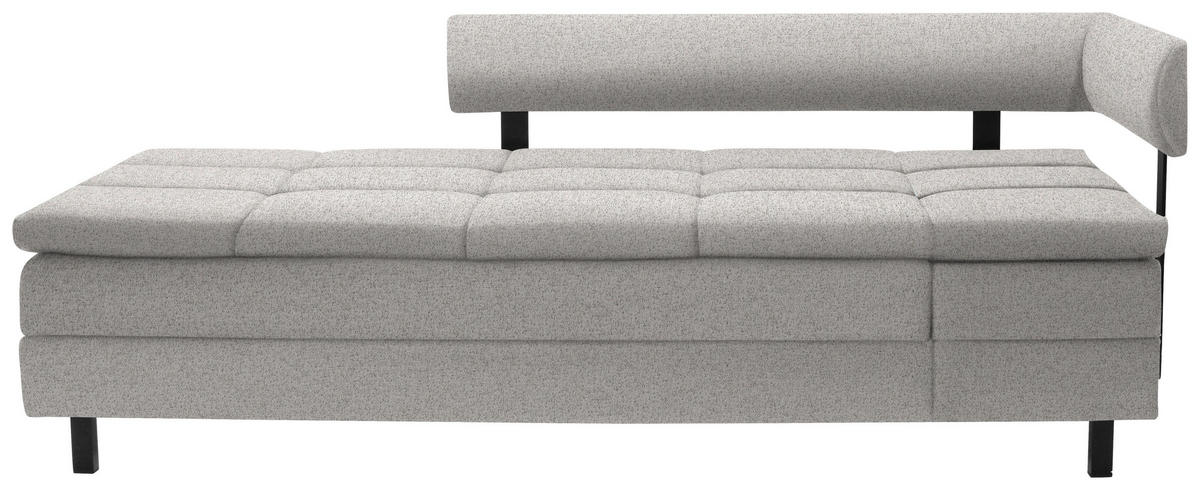 LIEGE in Flachgewebe Hellgrau  - Hellgrau/Schwarz, MODERN, Textil/Metall (208/77/98cm) - Joka