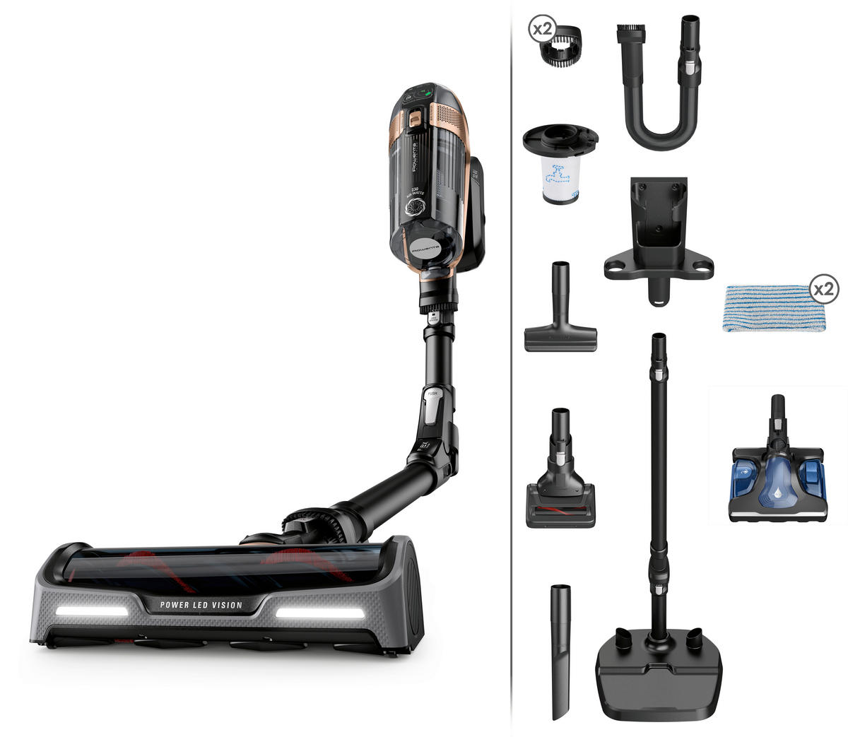 AKKUMULÁTOROS PADLÓPORSZÍVÓ - többszínű, Basics, műanyag (114/28/25cm) - Rowenta