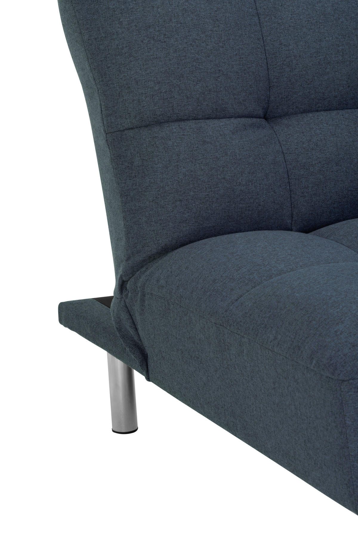 SCHLAFSOFA Leinenoptik Blau  - Blau/Silberfarben, Basics, Textil/Metall (195/90/98cm) - MID.YOU