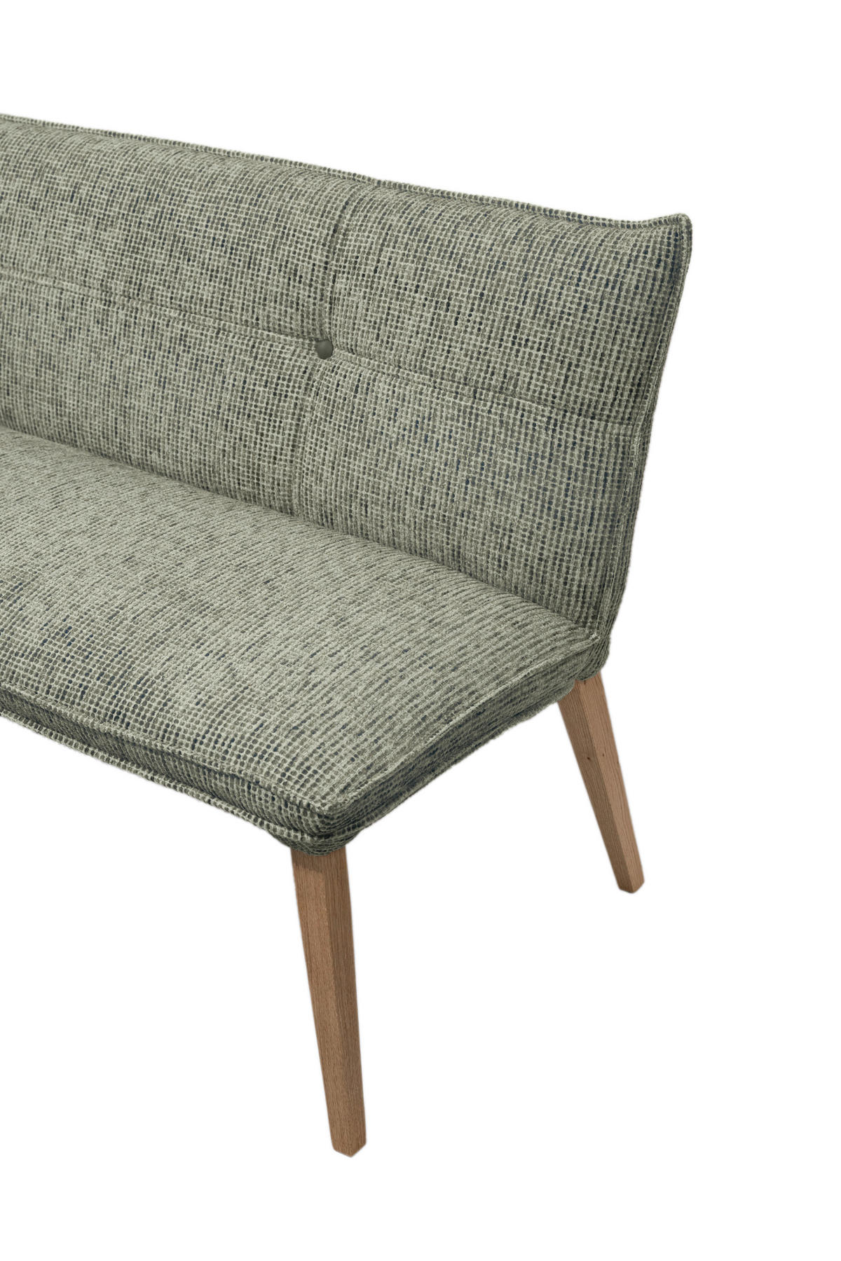 SITZBANK 179/86/65 cm Chenille Grün, Eichefarben Eiche massiv Holz  - Eichefarben/Eschefarben, KONVENTIONELL, Holz/Textil (179/86/65cm) - Valdera