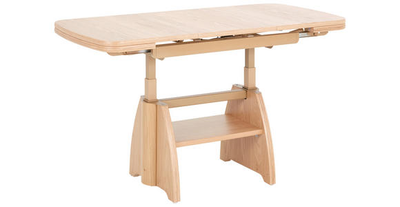 COUCHTISCH Wildeiche furniert 90-130,5/65/56-5 cm rechteckig Eichefarben  - Eichefarben, KONVENTIONELL, Holzwerkstoff/Metall (90-130,5/65/56-5cm) - Venda