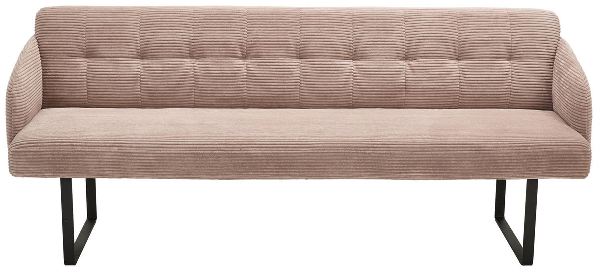 SITZBANK 217/85/69 cm Cord Taupe Metall  - Taupe/Schwarz, Design, Textil/Metall (217/85/69cm) - Musterring