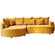 ECKSOFA in Chenille Goldfarben  - Goldfarben/Schwarz, Design, Kunststoff/Textil (194,0/307,0cm) - Carryhome