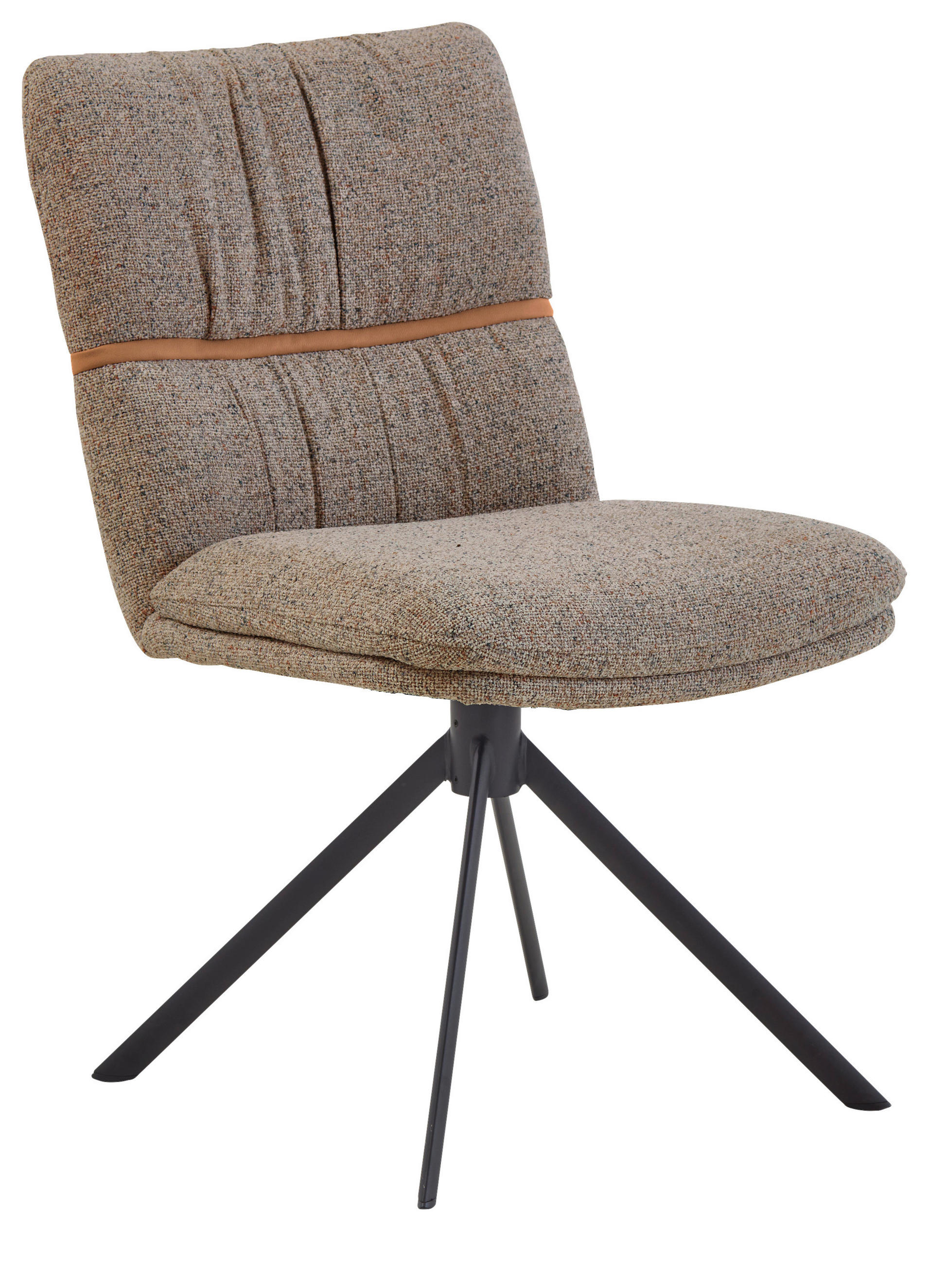 STUHL  Beinauswahl, Stoffauswahl, Sitzfläche 360° drehbar, automatische Rückholfunktion Mikrofaser  Kupferfarben, Grau  - Schwarz/Grau, Design, Textil/Metall (49/86/63cm) - Valdera