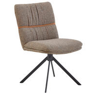 STUHL  Beinauswahl, Stoffauswahl, Sitzfläche 360° drehbar, automatische Rückholfunktion Mikrofaser  Kupferfarben, Grau  - Schwarz/Grau, Design, Textil/Metall (49/86/63cm) - Valdera