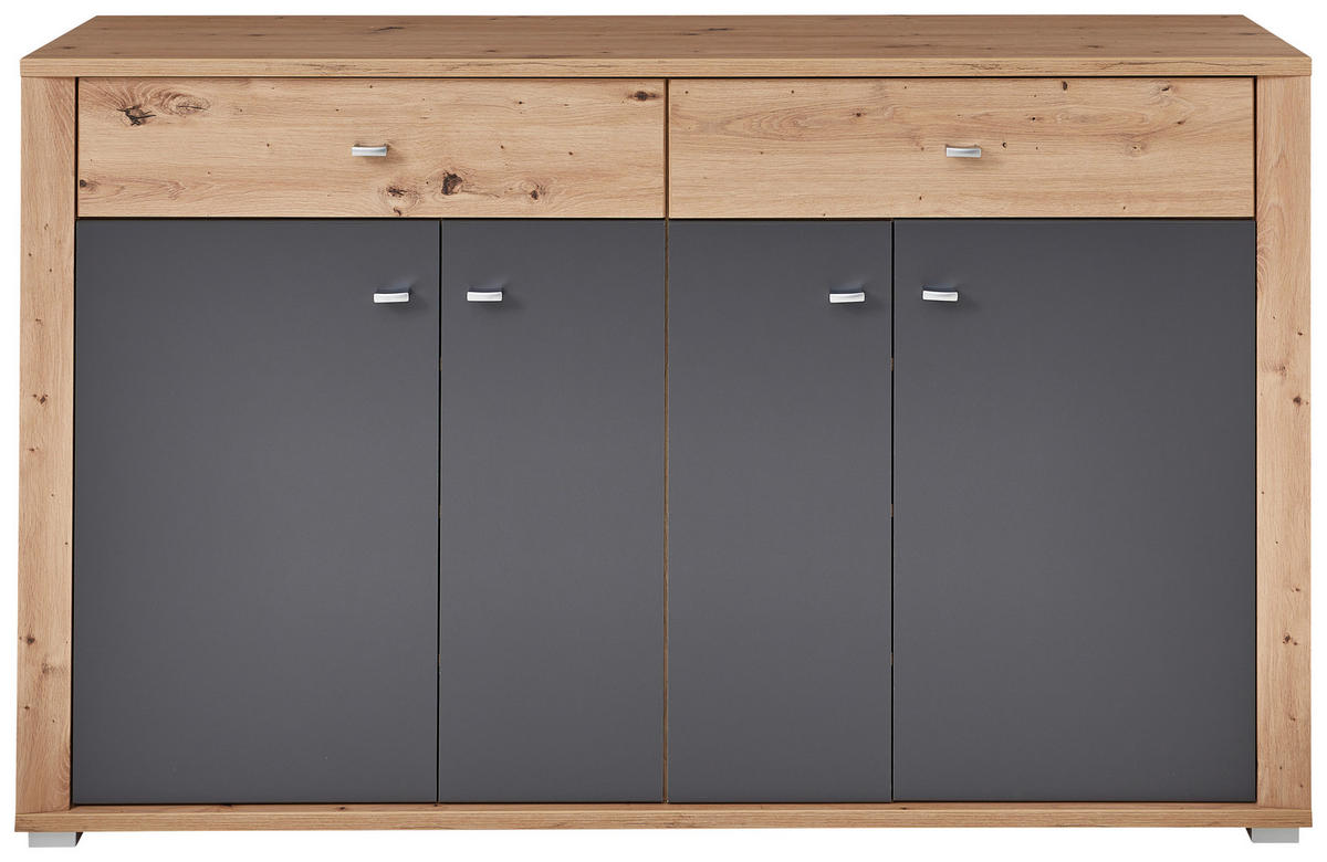 ANSAMBLU DE HOL - grafit/stejar Artisan, Design, material pe bază de lemn (222/199/38cm) - Xora