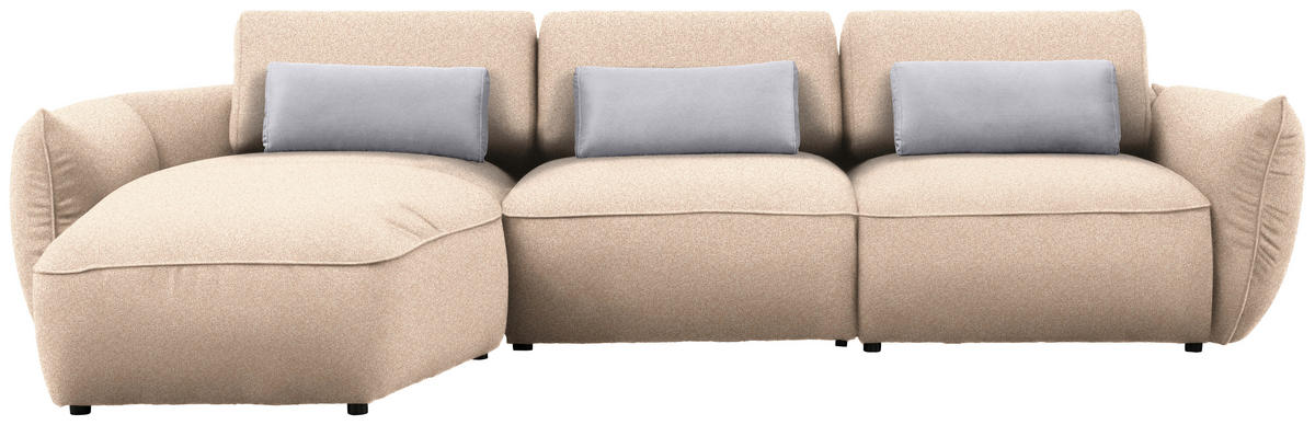 ECKSOFA  in Chenille Creme  190/340 cm  - Greige/Creme, Design, Kunststoff/Textil (190/340cm) - Belluti