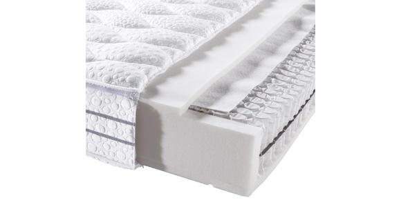 TASCHENFEDERKERNMATRATZE 90/190 cm Höhe ca. 24 cm  - Weiß, Basics, Textil (90/190cm) - Novel
