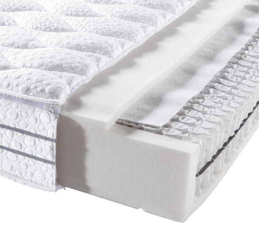 LEŽIŠČE Z ŽEPKASTIM VZMETENJE 90/200 cm - bela, Basics, tekstil (90/200cm) - Sleeptex