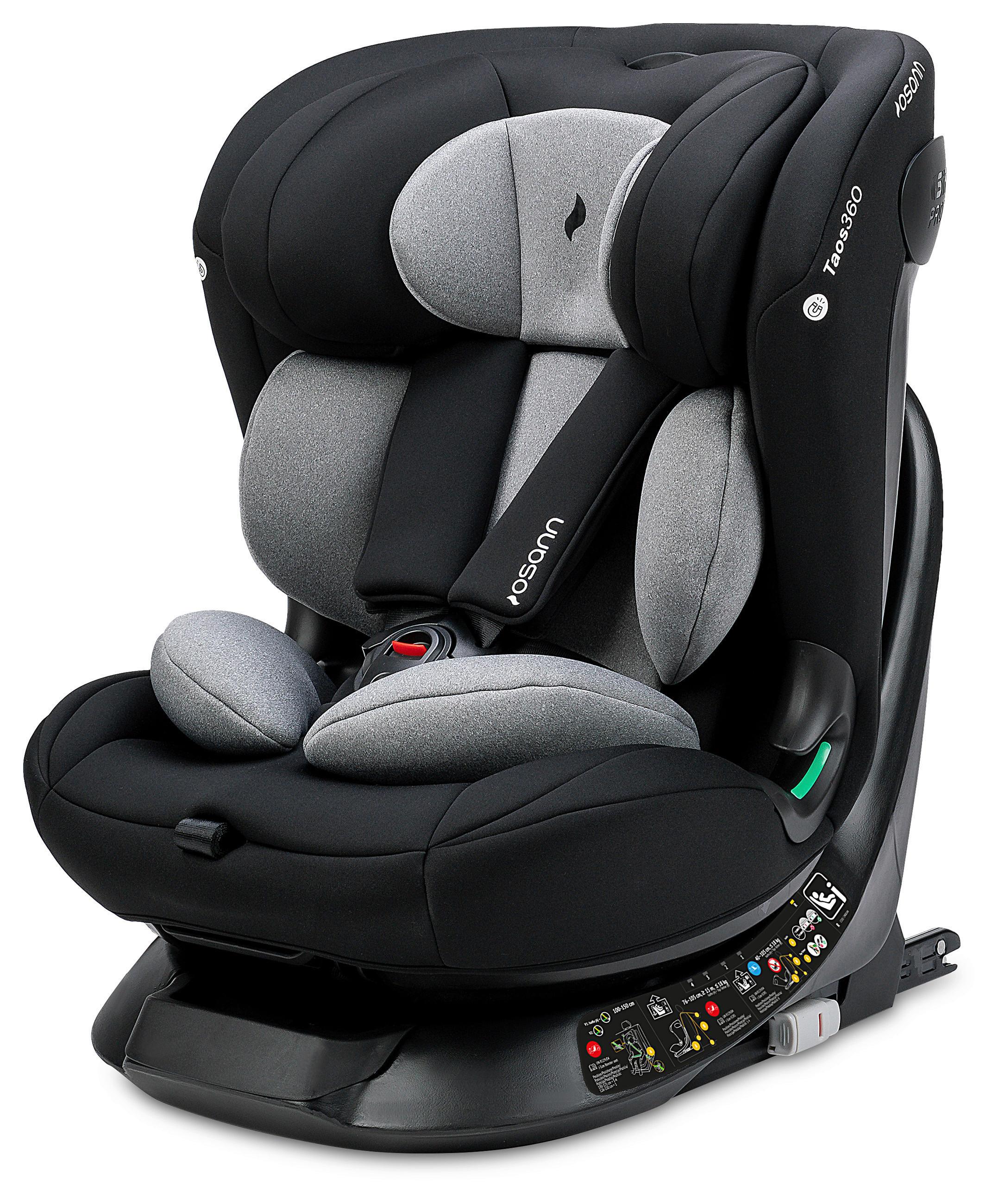 REBOARDER-KINDERSITZ Taos360  - Hellgrau/Schwarz, Basics, Kunststoff/Textil (44/59.5cm) - Osann