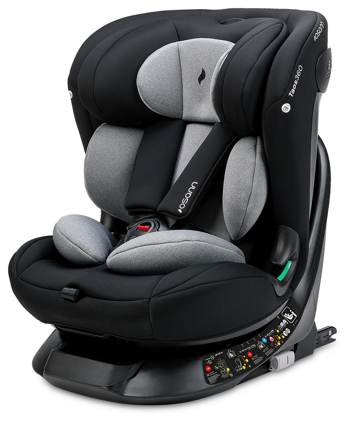 REBOARDER-KINDERSITZ Taos360  - Hellgrau/Schwarz, Basics, Kunststoff/Textil (44/59.5cm) - Osann