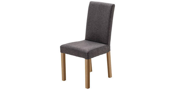 STUHL Webstoff Anthrazit, Buchefarben - Anthrazit/Buchefarben, KONVENTIONELL, Holz/Textil (44/92/57cm) - Carryhome
