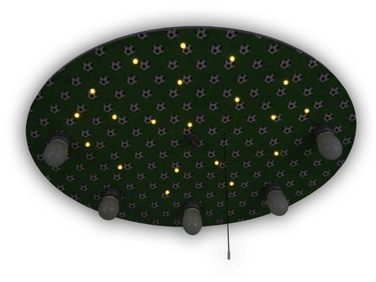 KINDERDECKENLEUCHTE Fussball   - Grün, Trend, Holz (71/7/52cm)