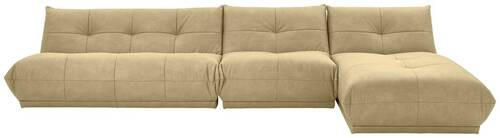 ECKSOFA in Lederlook Beige  - Beige, Trend, Textil (390/185cm) - Livetastic