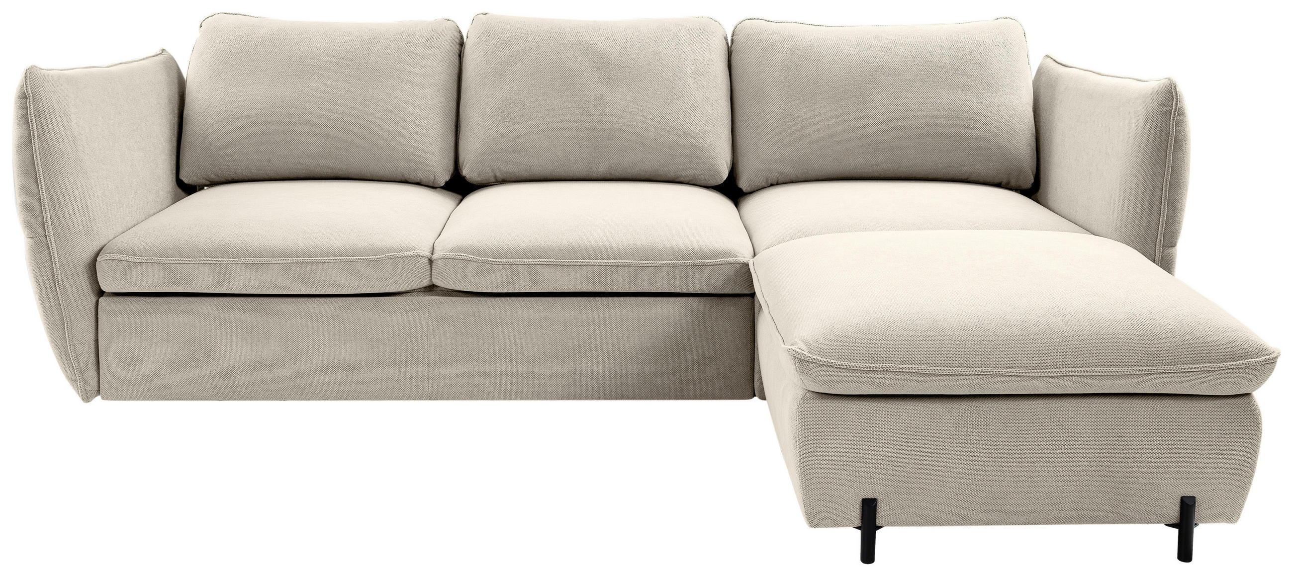 HÖRNSOFFA i beige  - beige/svart, Modern, metall/textil (262/178cm) - MID.YOU