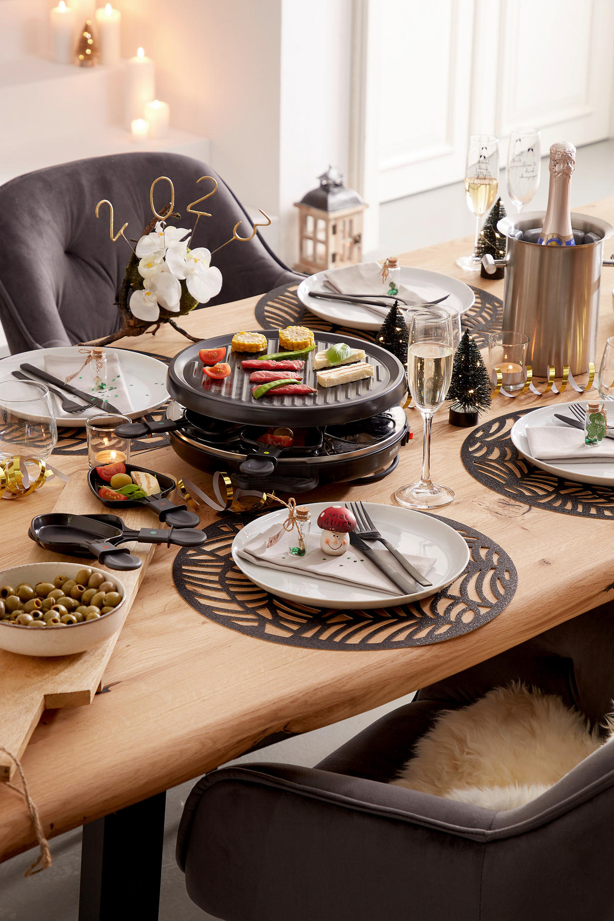 RACLETTE-GRILL  - Schwarz, KONVENTIONELL, Kunststoff/Metall (36.5/13/32.5cm) - Silva Homeline