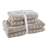 FROTTIERSET Blau, Weiß, Beige 4-teilig  - Blau/Beige, Basics, Textil - Moeve