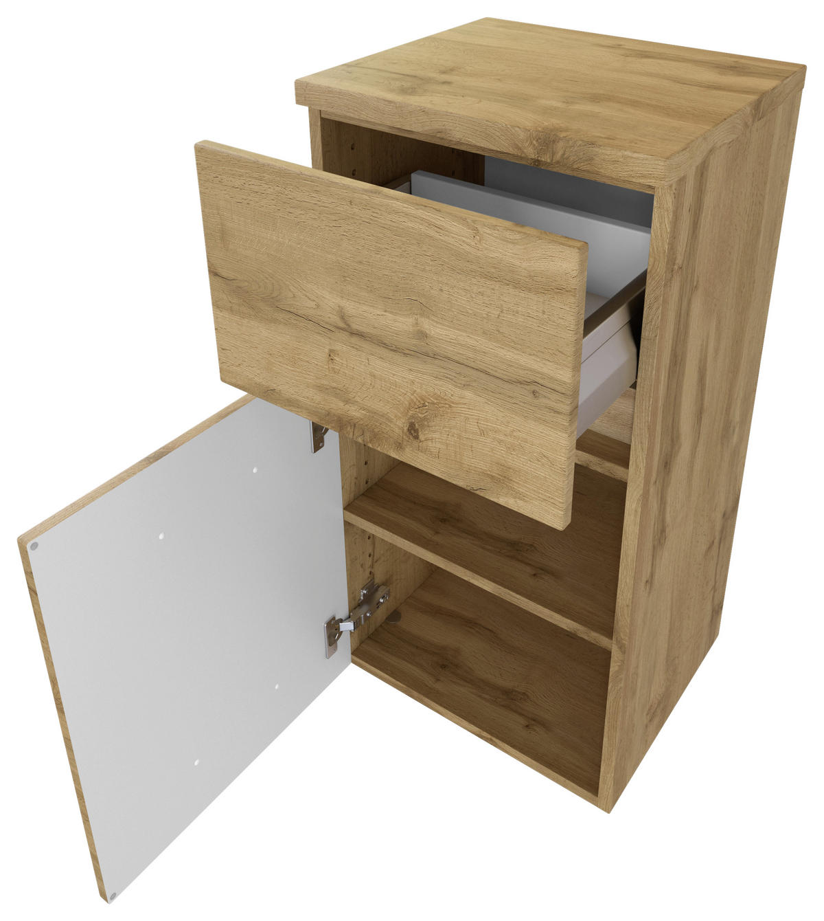 UNTERSCHRANK 40/81,5/35 cm   - Eiche Wotan/Silberfarben, MODERN, Holzwerkstoff/Kunststoff (40/81,5/35cm) - Held
