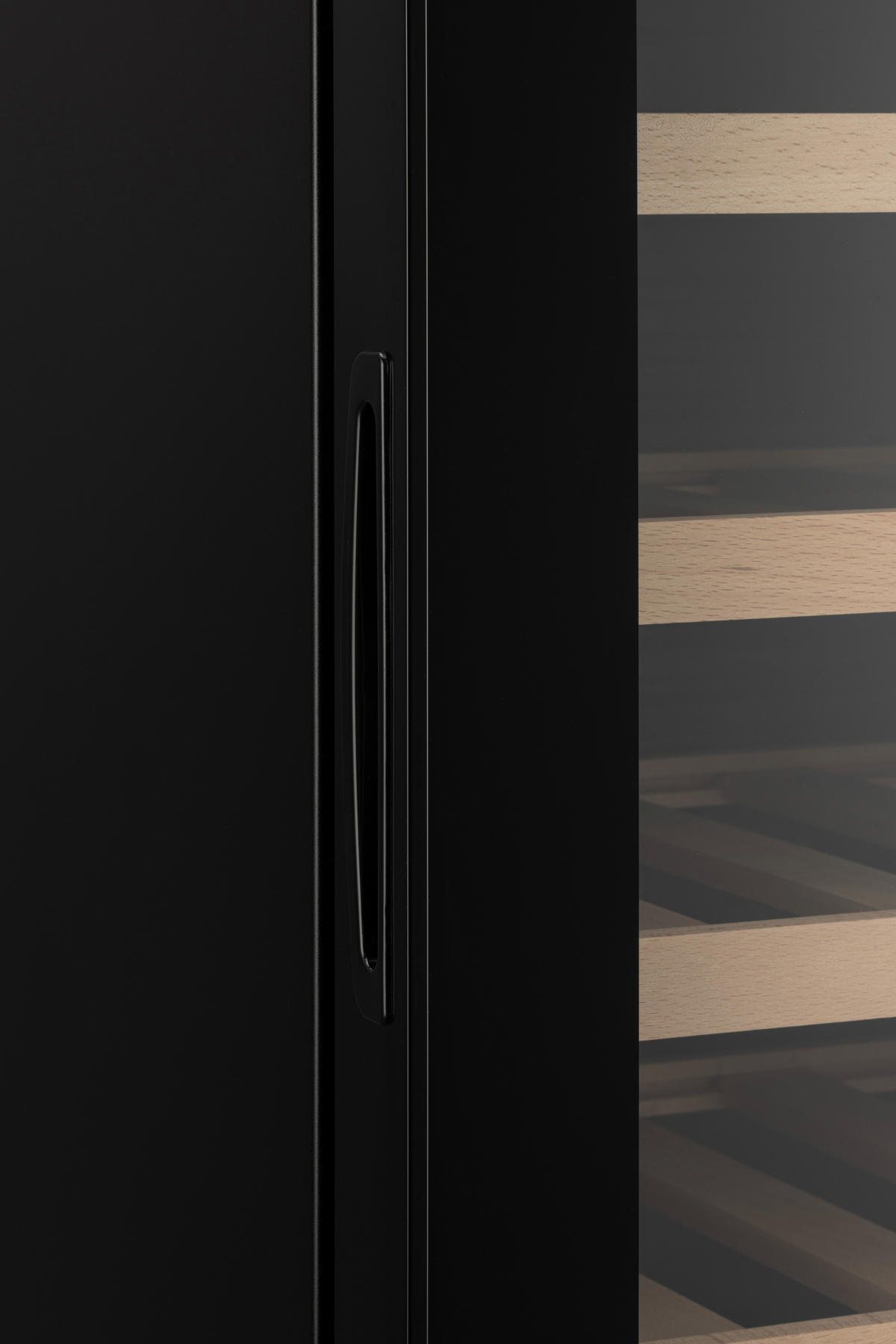 WEINKÜHLSCHRANK  - Schwarz, Basics, Glas/Holz (47,7/44/84.2cm) - Atrigo