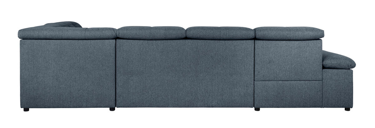 WOHNLANDSCHAFT Dunkelblau  - Dunkelblau/Grau, Design, Textil/Metall (173/328/215cm) - MID.YOU