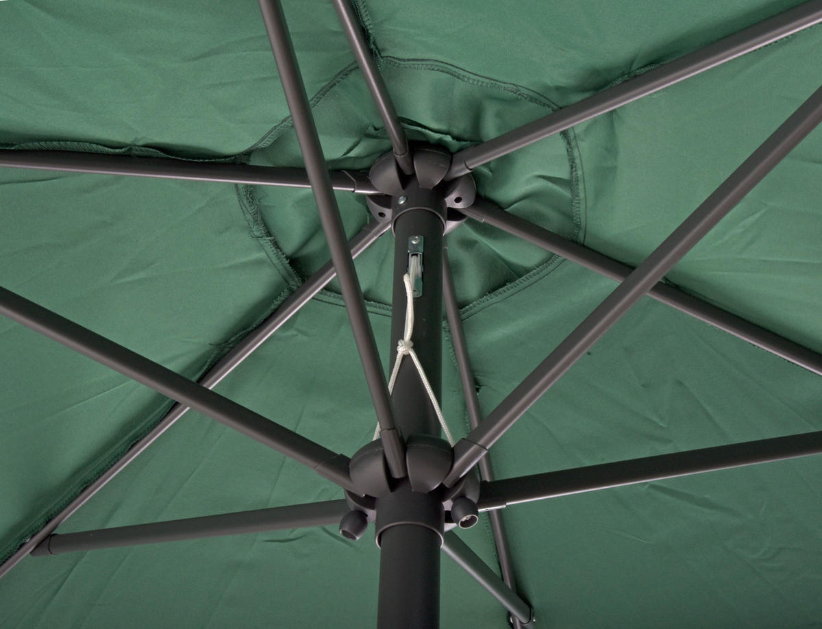 SONNENSCHIRM 295 cm Grün  - Grau/Grün, MODERN, Textil/Metall (295/250cm) - Gardenson