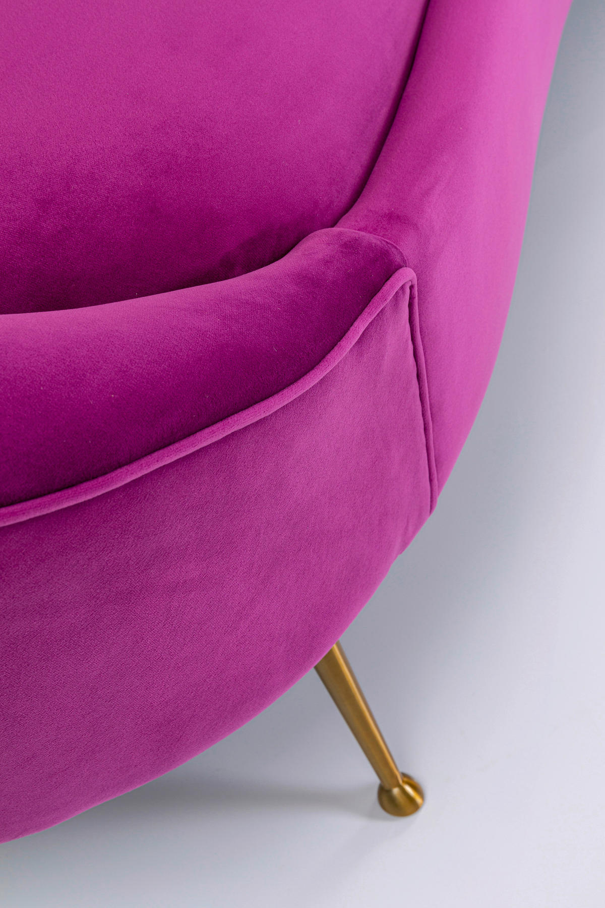 3-SITZER-SOFA Samt Lila  - Lila, Design, Textil/Metall (232/83/104cm) - Kare-Design
