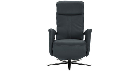 RELAXSESSEL in Leder Dunkelblau - Schwarz/Dunkelblau, Design, Leder/Metall (71/112/83cm) - Dieter Knoll