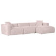 ECKSOFA  in Chenille Rosa  323/178 cm  - Schwarz/Rosa, MODERN, Kunststoff/Textil (323/178cm) - Carryhome