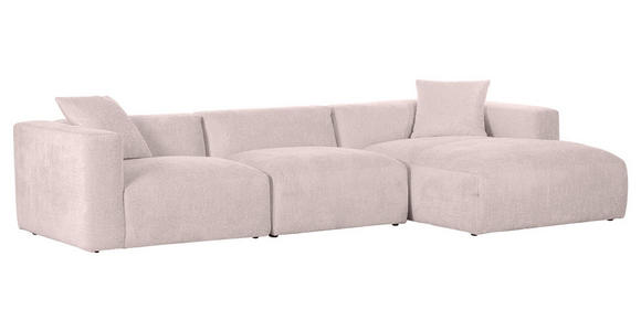 ECKSOFA  in Chenille Rosa  323/178 cm  - Schwarz/Rosa, MODERN, Kunststoff/Textil (323/178cm) - Carryhome