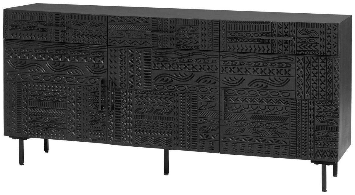 SIDEBOARD  170/80/40 cm 3 Schublade(n)  - Schwarz, LIFESTYLE, Holz/Metall (170/80/40cm) - Landscape