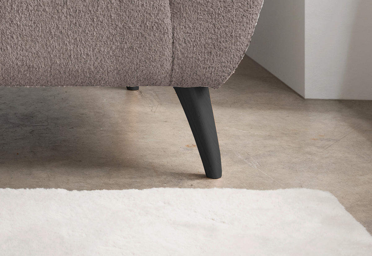 2-SITZER-SOFA in Bouclé Taupe  - Taupe/Schwarz, Modern, Holz/Textil (172/83/88cm) - MID.YOU